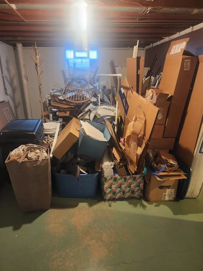 Roll-off dumpster container at job site for 8 Yard Dumpster Rental in Huber Ridge